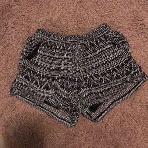 black and white shorts